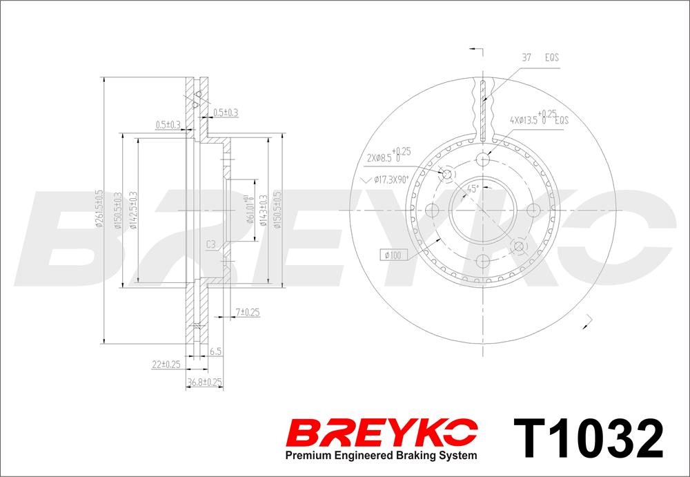 Тормозной диск - T1032 DAVID VASCO