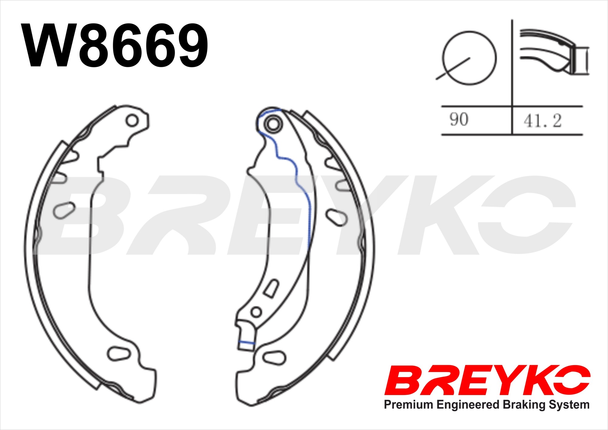 Brake Shoe Set - W8669 DAVID VASCO