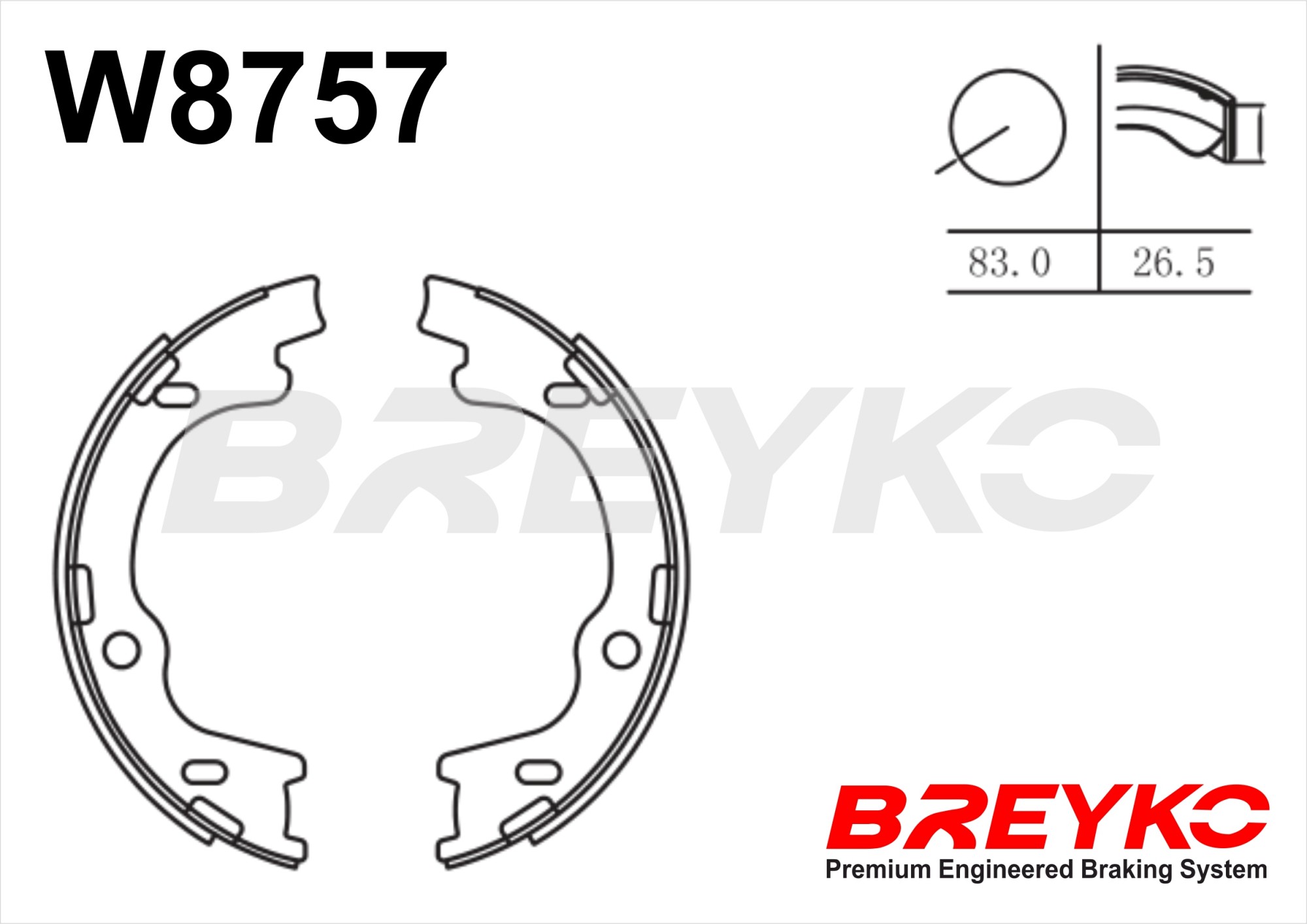 Brake Shoe Set - W8757 DAVID VASCO