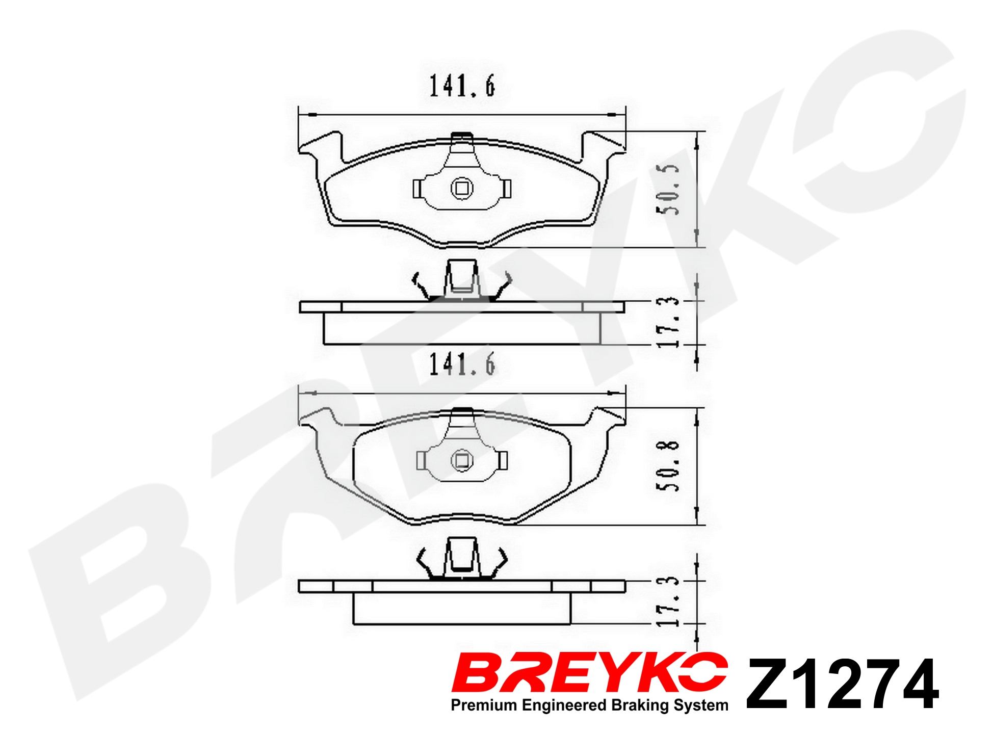 Brake Pad Set, disc brake - Z1274 DAVID VASCO