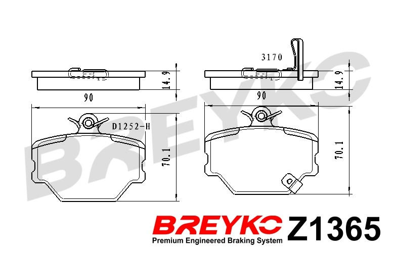 Brake Pad Set, disc brake - Z1365 DAVID VASCO