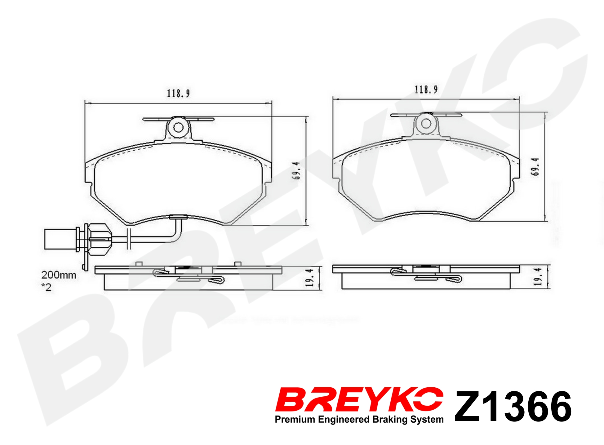 Brake Pad Set, disc brake - Z1366 DAVID VASCO