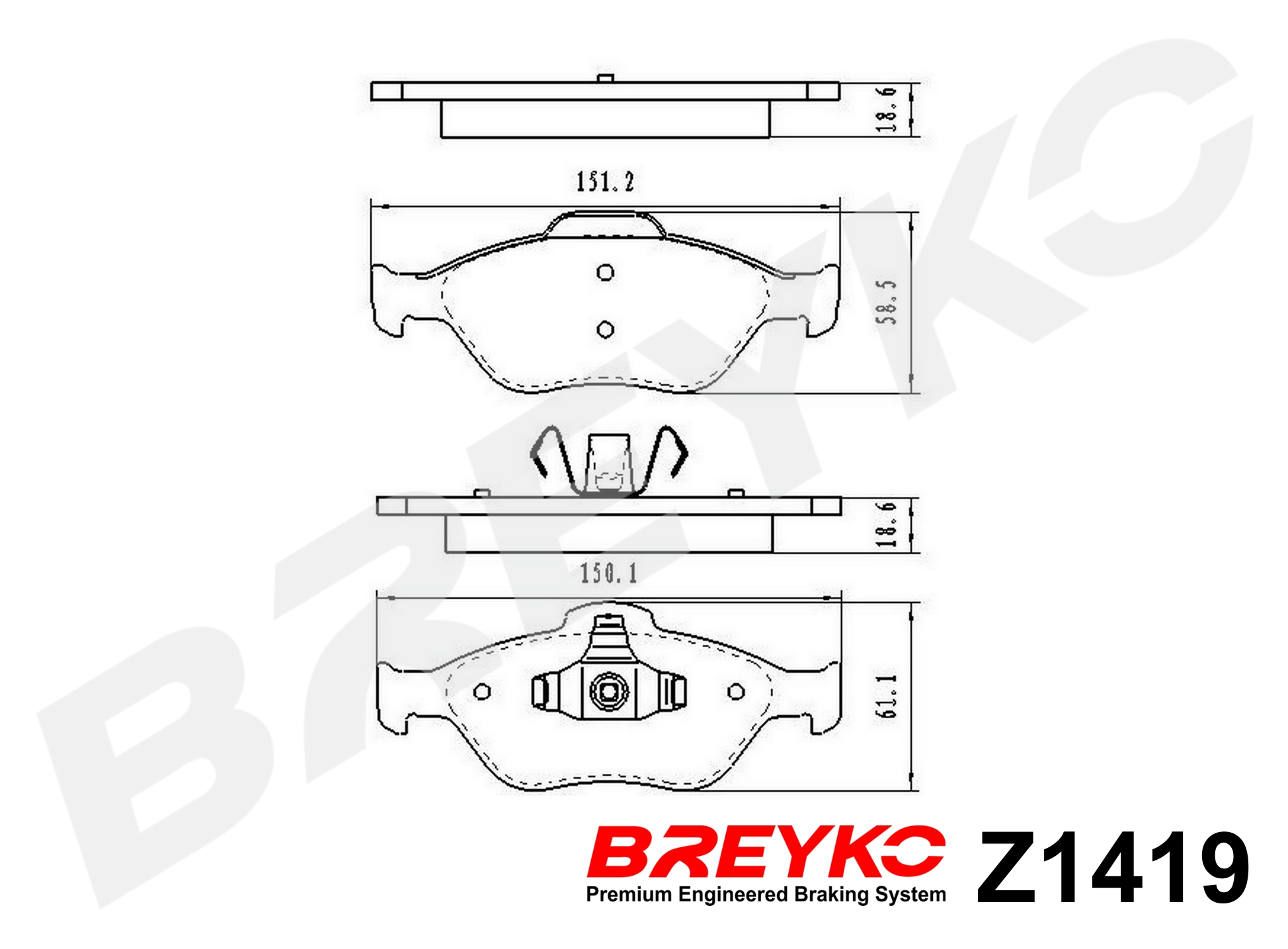 Brake Pad Set, disc brake - Z1419 DAVID VASCO