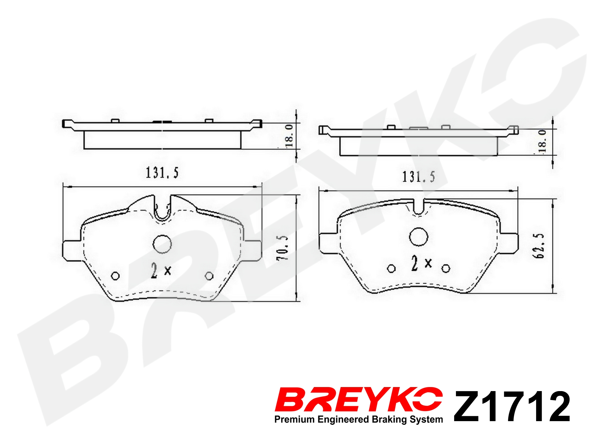 Brake Pad Set, disc brake - Z1712 DAVID VASCO