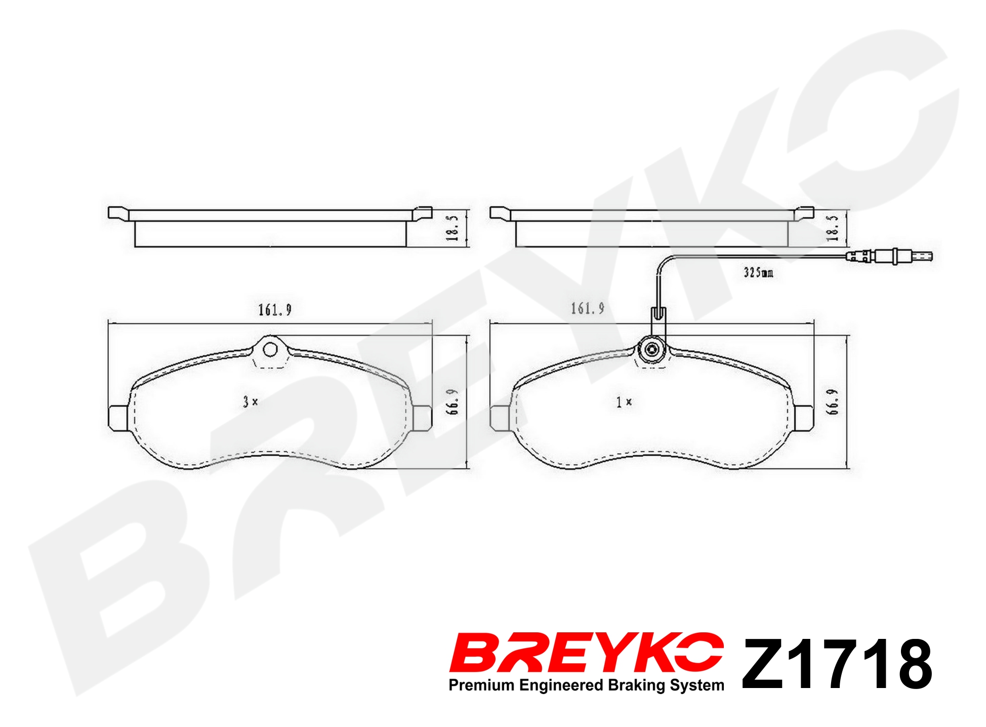 Brake Pad Set, disc brake - Z1718 DAVID VASCO