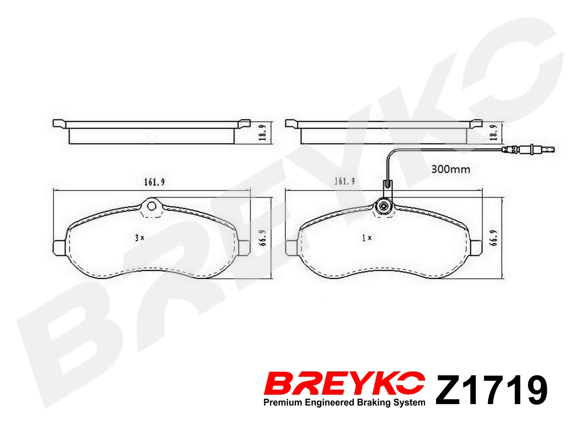Brake Pad Set, disc brake - Z1719 DAVID VASCO