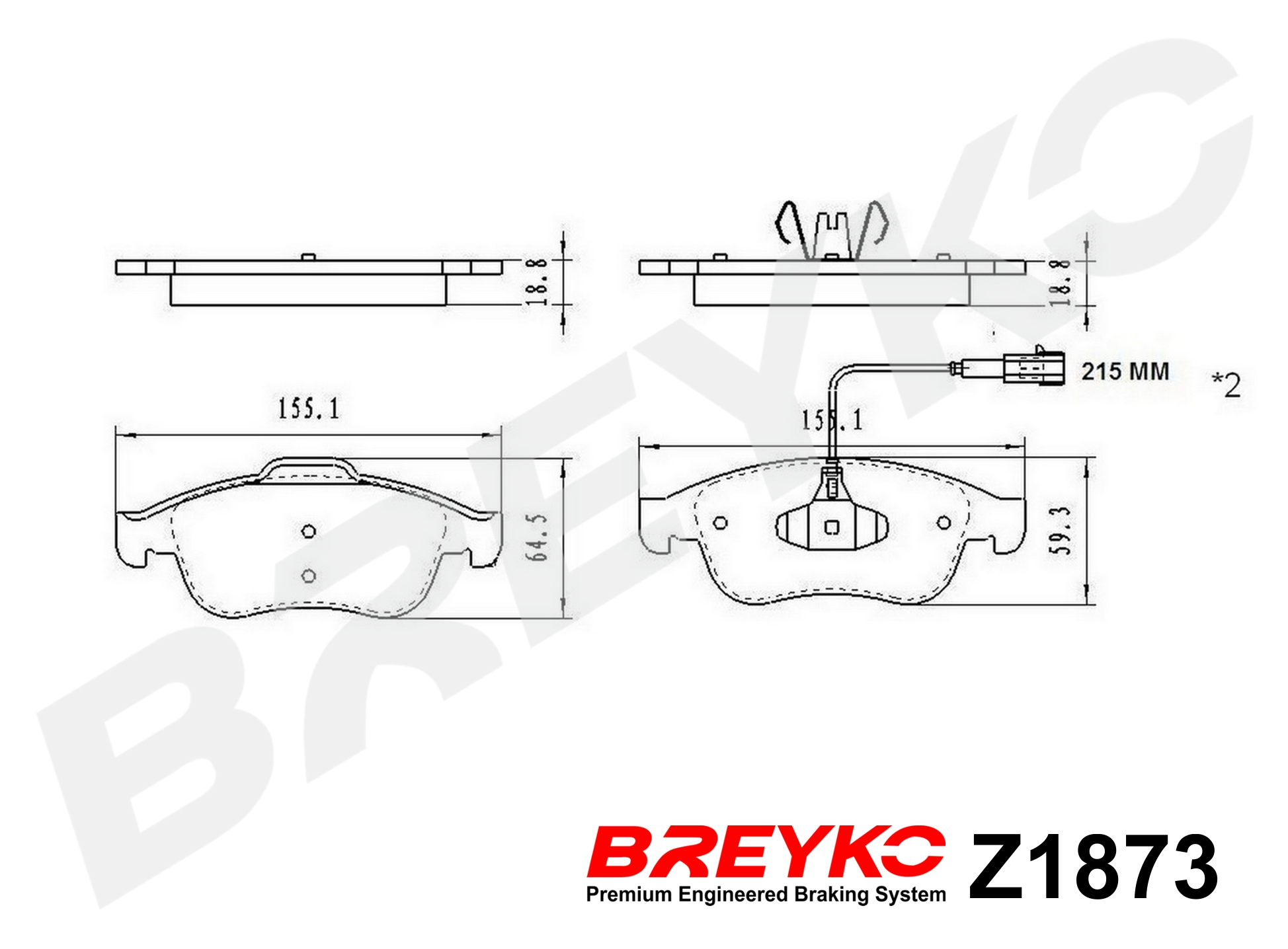 Brake Pad Set, disc brake - Z1873 DAVID VASCO