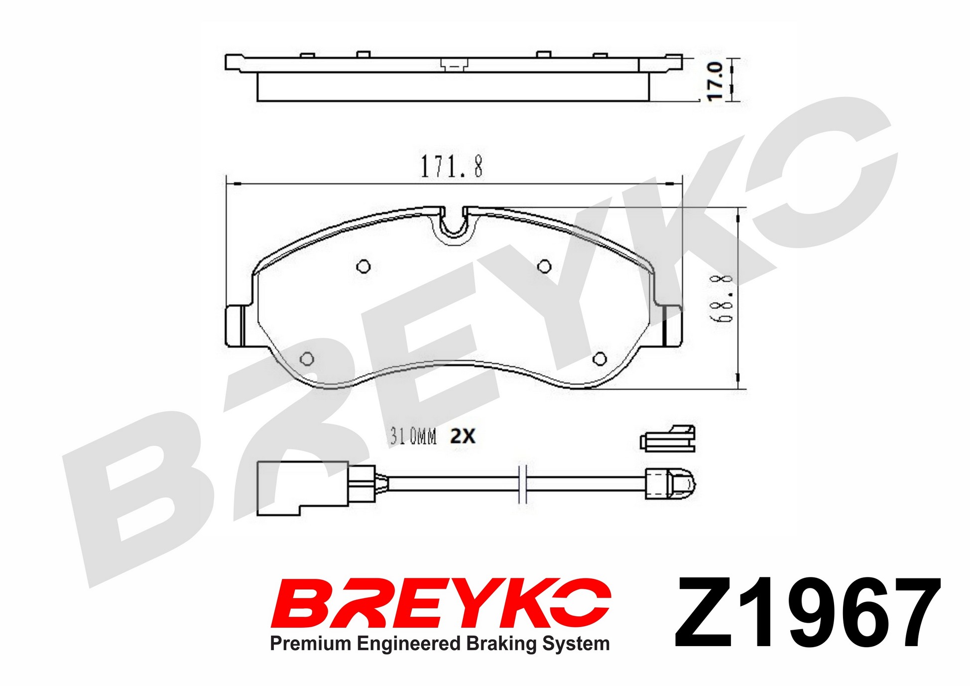 Brake Pad Set, disc brake - Z1967 DAVID VASCO