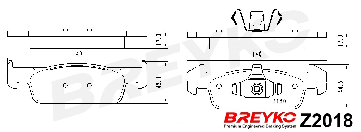 Brake Pad Set, disc brake - Z2018 DAVID VASCO