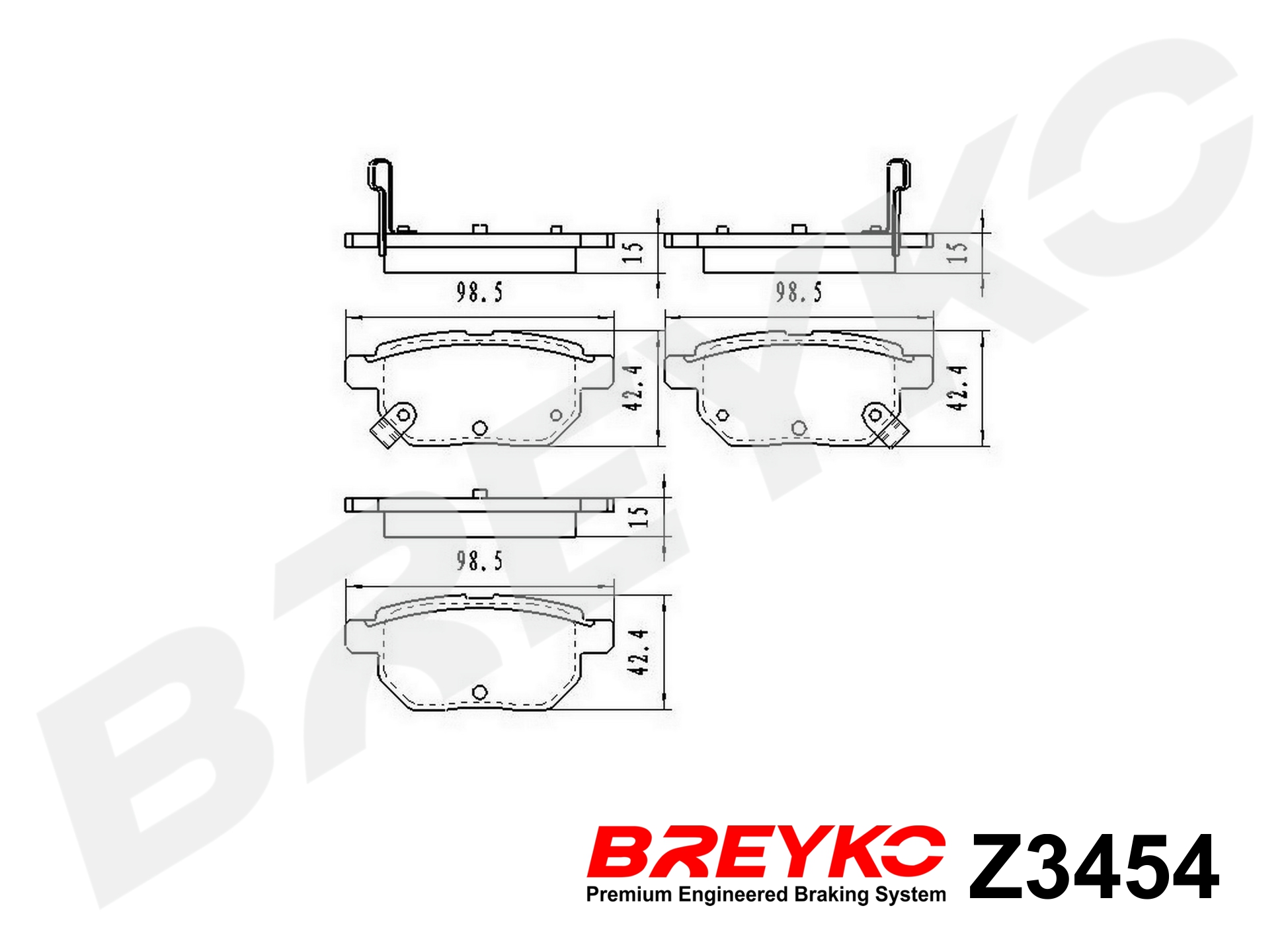 Комплект тормозных колодок, дисковый тормоз - Z3454 DAVID VASCO