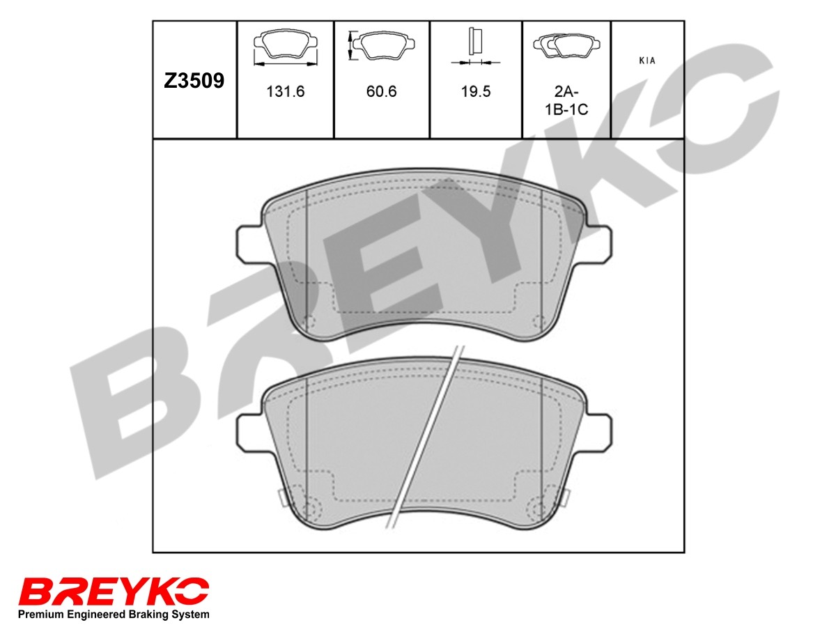 Brake Pad Set, disc brake - Z3509 DAVID VASCO