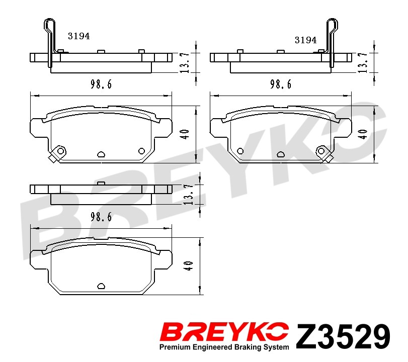 Brake Pad Set, disc brake - Z3529 DAVID VASCO