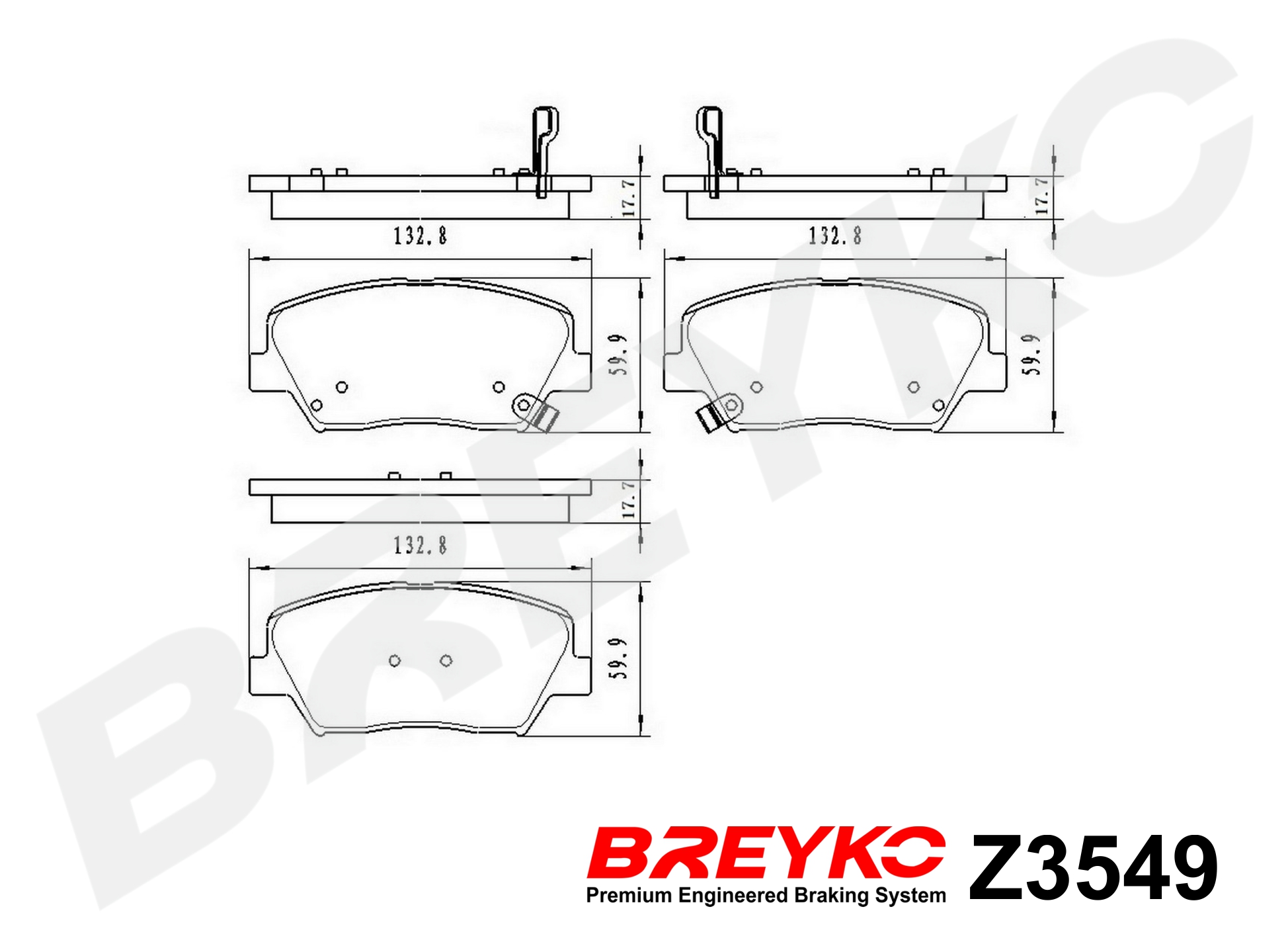 Brake Pad Set, disc brake - Z3549 DAVID VASCO
